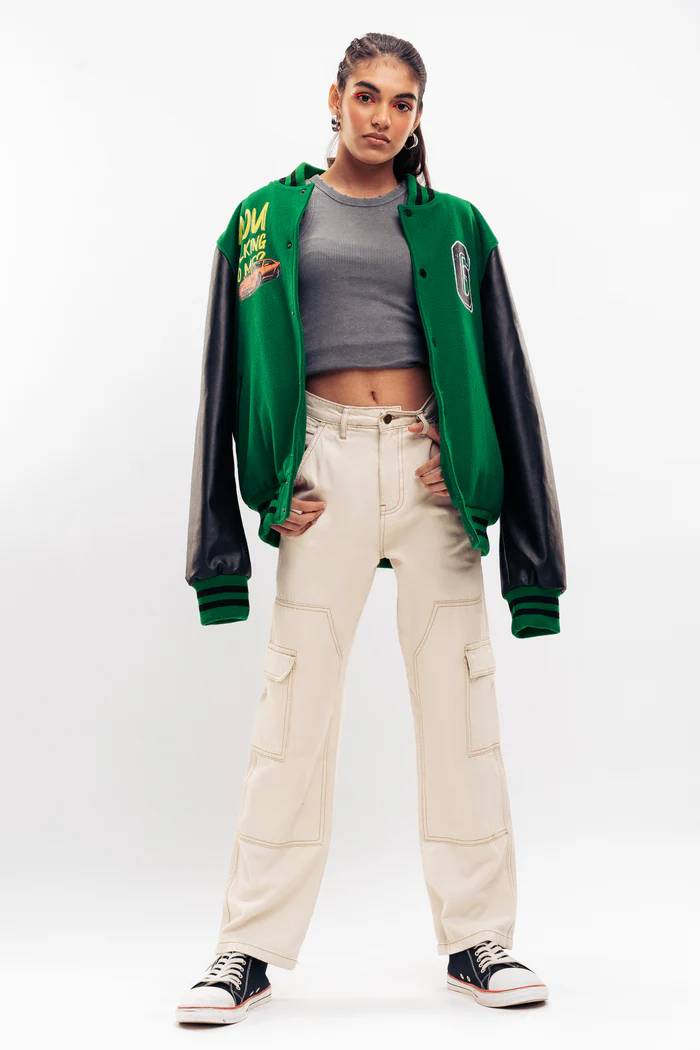 Beige Baggy Fit Cargo Denim - Image 3