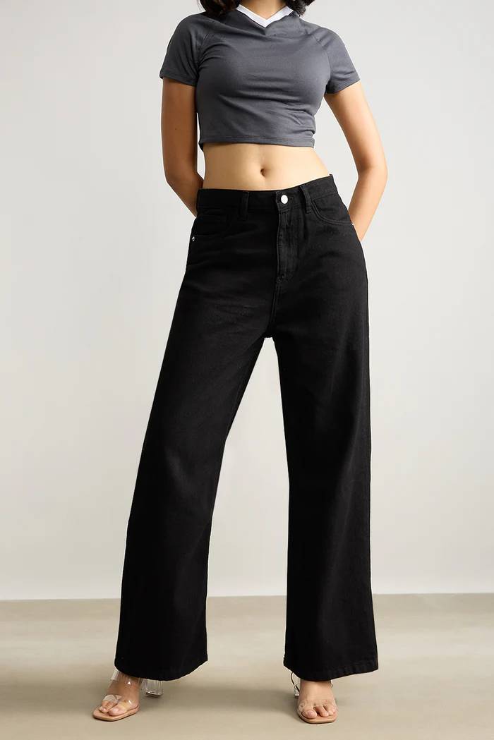 N-Ten High Waist Wide Leg Jeans - Image 4
